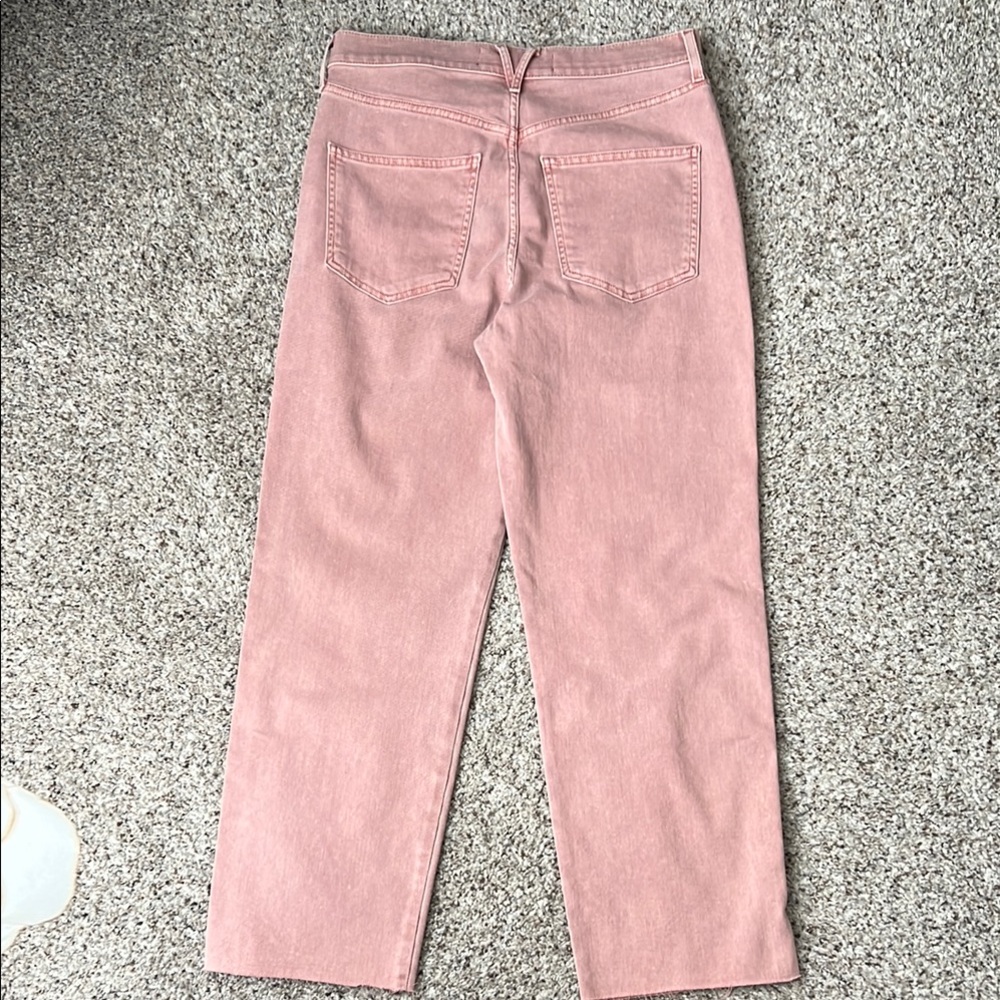 Veronica Beard Pink Straight Leg Jeans high rise. - Picture 5 of 6